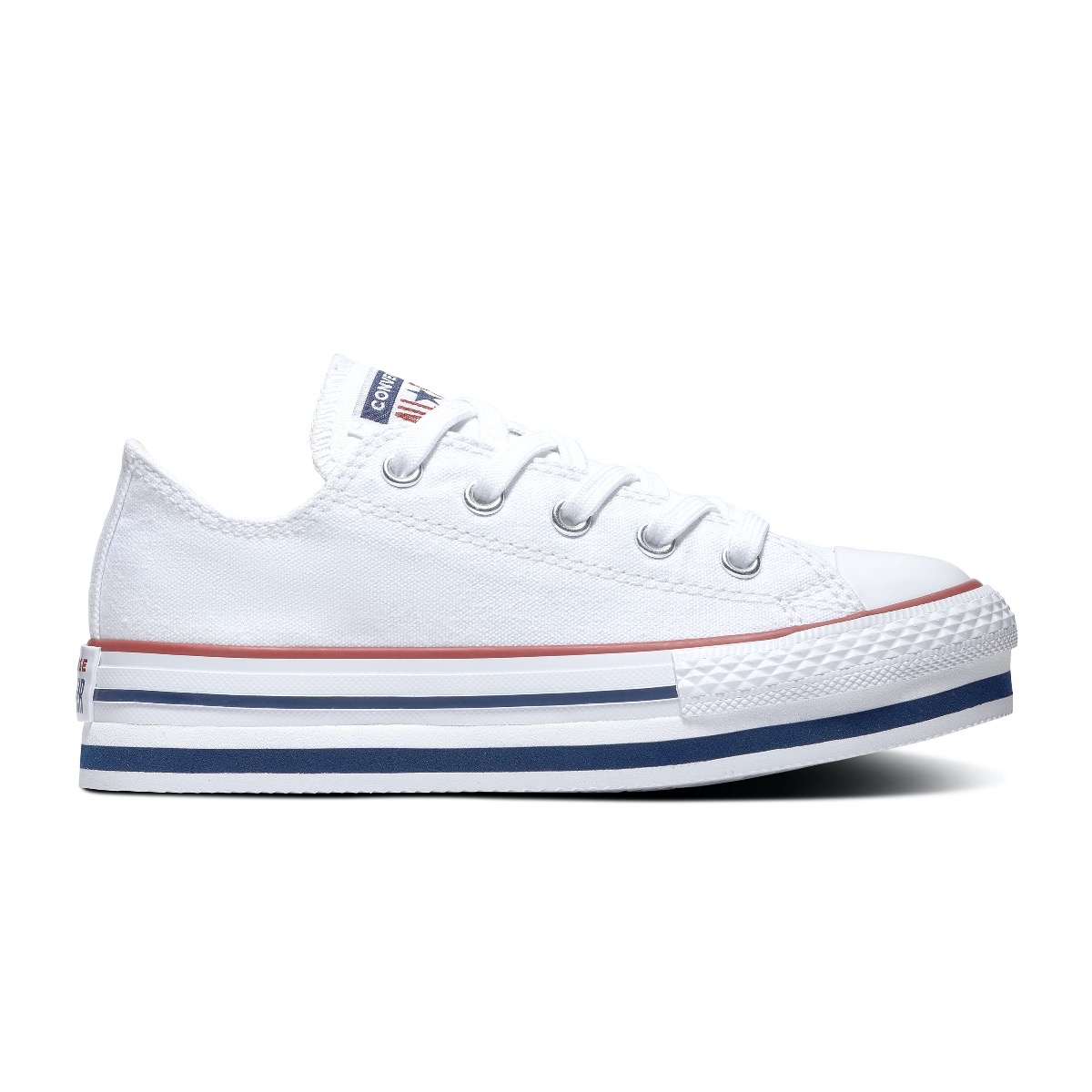Converse Chuck Taylor All Star Platform Layer sneakers wit-blauw-rood