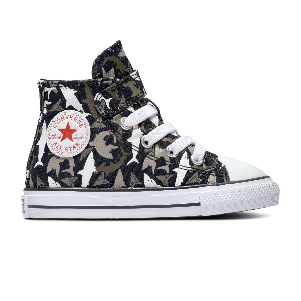 Converse Chuck Taylor All Star 1V Hi sneakers zwart-haaienprint