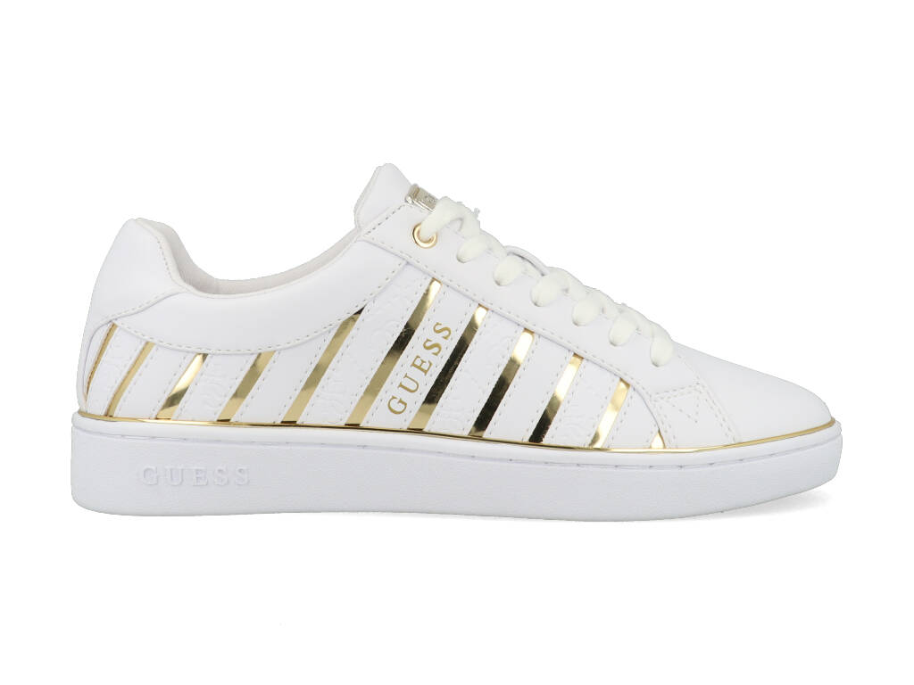 GUESS Bolier leren sneakers wit-goud